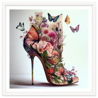 Floral Stiletto With Butterflies