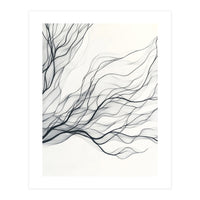 Abstract Black Branching Lines Flowing (Print Only)