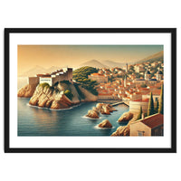 Vintage Croatia, Dubrovnik Coastal Poster