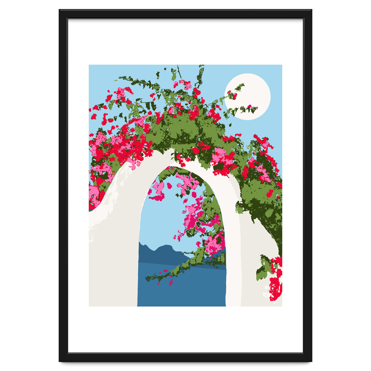 Bougainvillea Arch, Greece Santorini Architecture Travel, Summer Botanical Nature Bohemian, Eclectic Boho