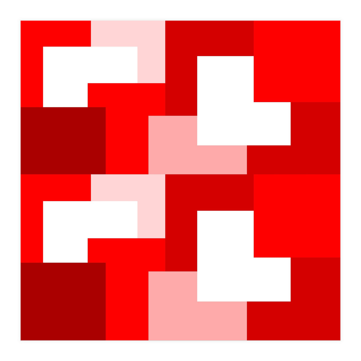 Red Abstract Square Tiles (Print Only)