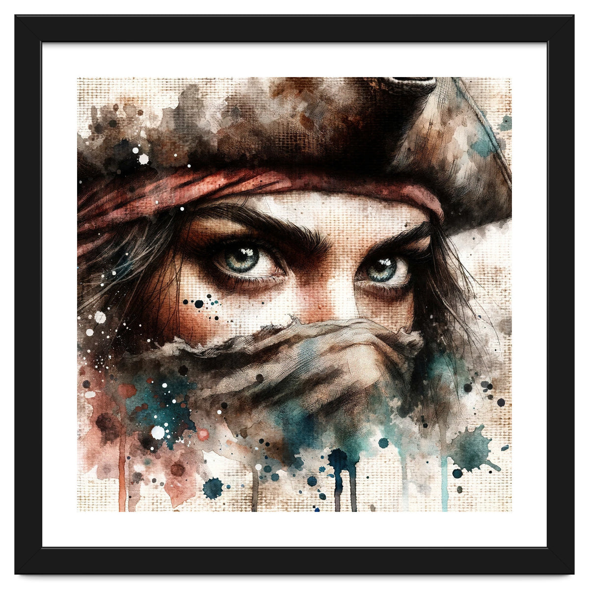 Watercolor Pirate Woman #1