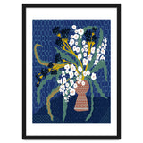 Floral contemporary still life dark blue thumbnail