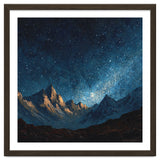 Starry Night Over Majestic Mountains Impasto Oil Painting Style thumbnail