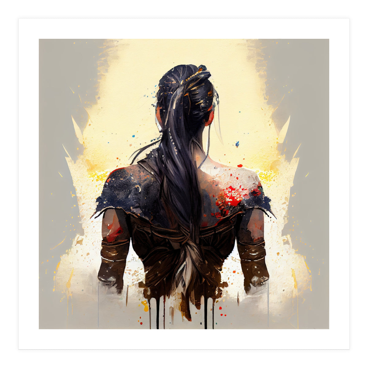 Warrior Woman From Behind (Print Only)