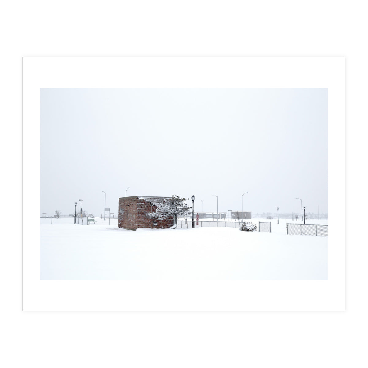 Barn in the winter snowscape (Print Only)