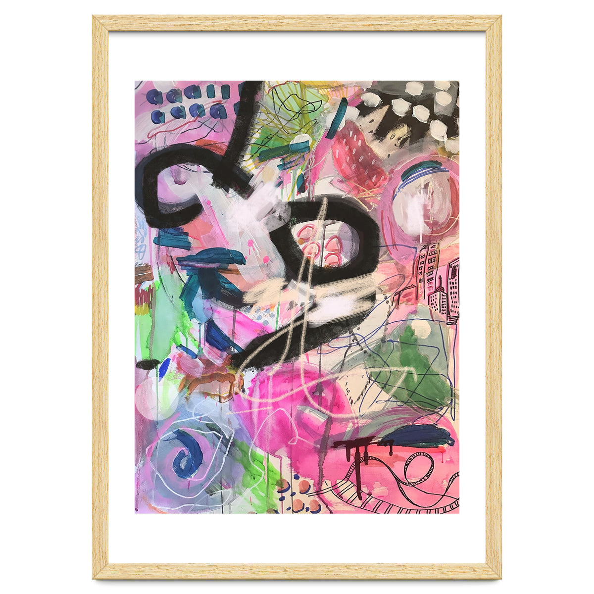 Crazy Town Multimedia Abstract Art Print Large Wall Art Poster Viddy Pop Mood Room