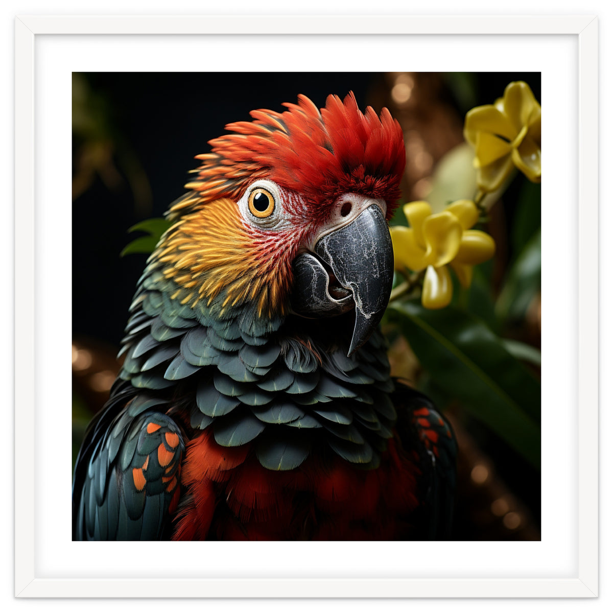 Vibrant Macaw Parrot With Red And Yellow