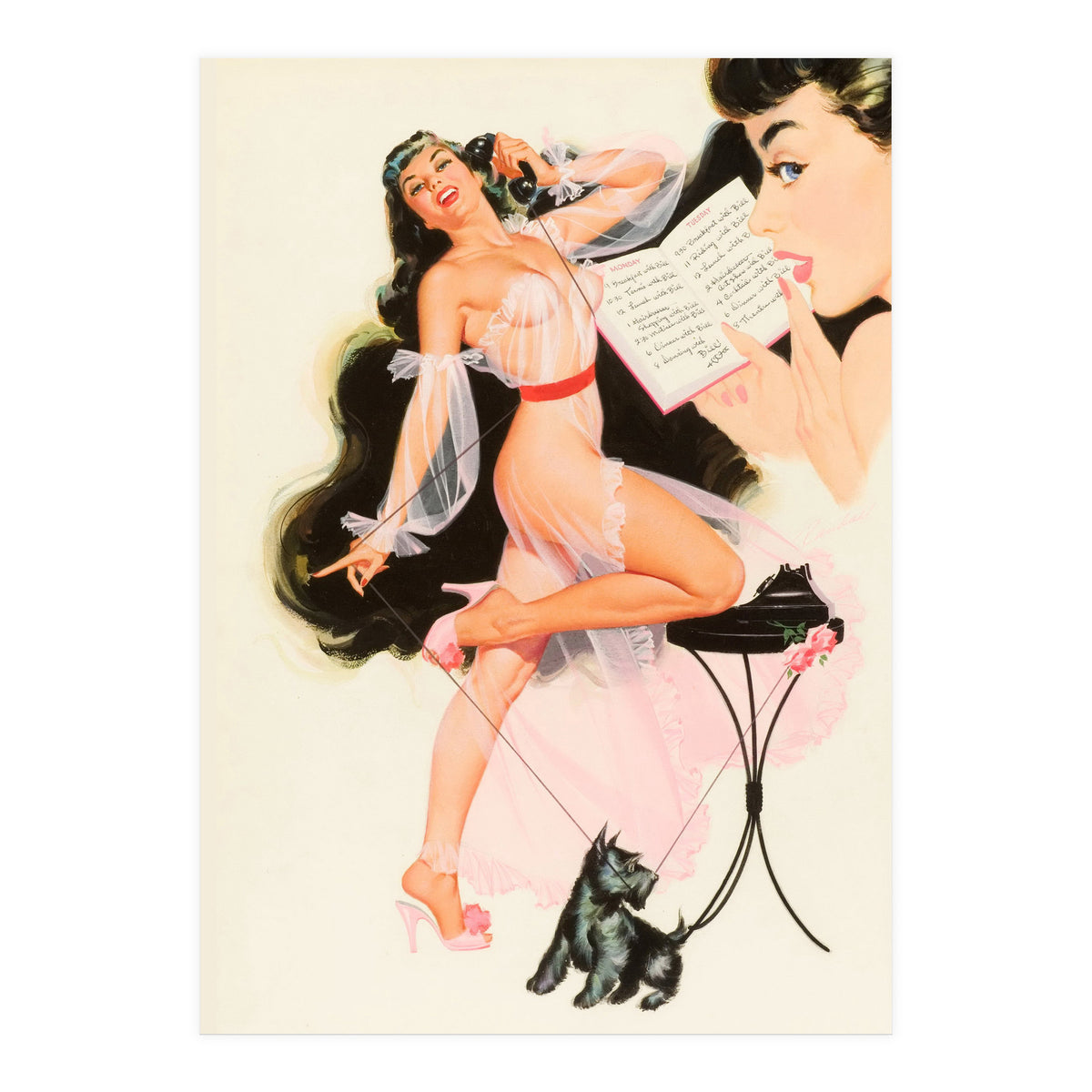 Pinup Girl Dating With Bill (Print Only)
