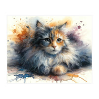 Whimsical Kitten Splash (Print Only)
