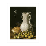 Luis Egidio Meléndez: 'Still Life with Small Pears, Bread, White Pitcher, Glass Bottle, and.., 1760. (Print Only) thumbnail