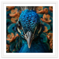 Close Up Portrait Of A Peacock Head