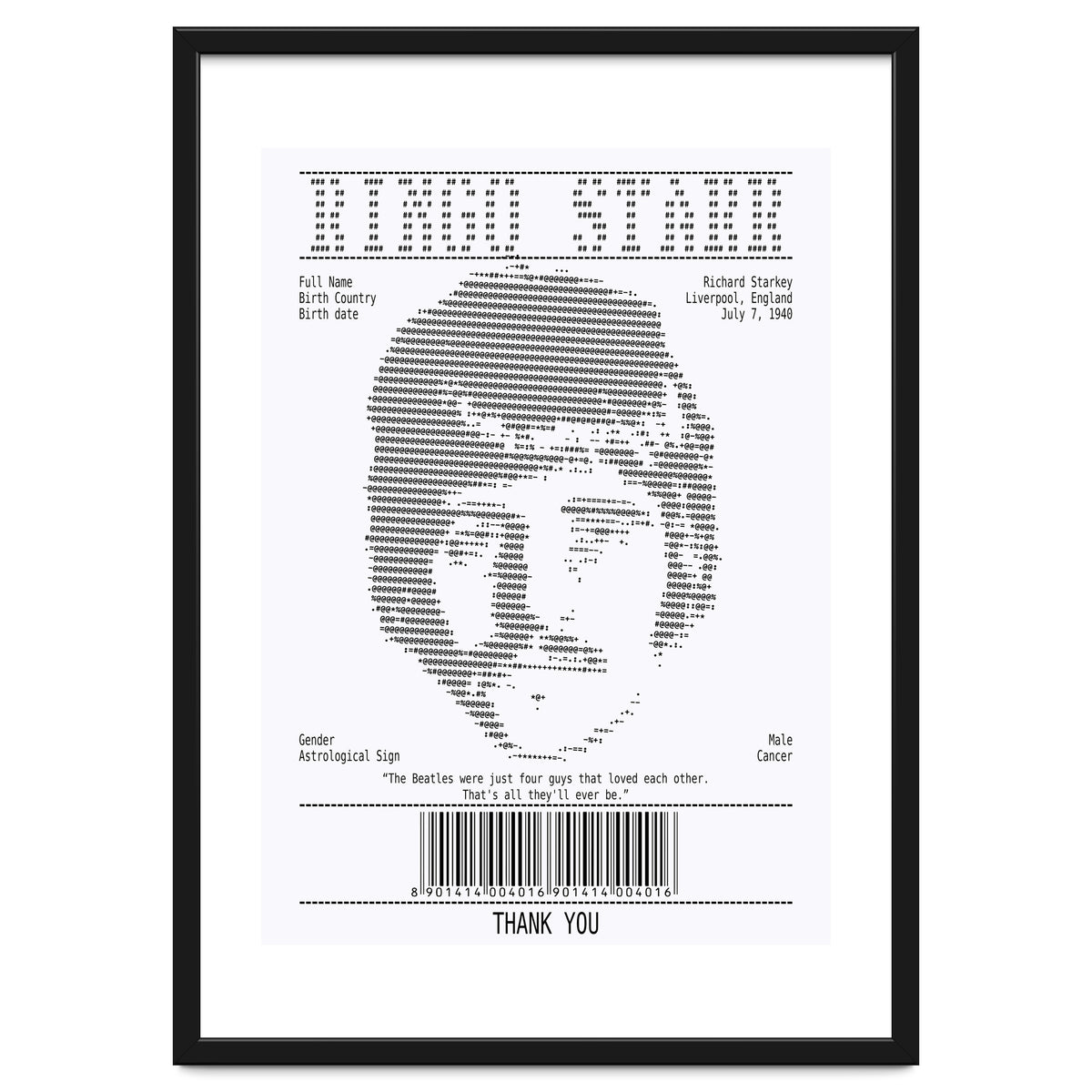 Receipt Art Ringo Starr Quotes
