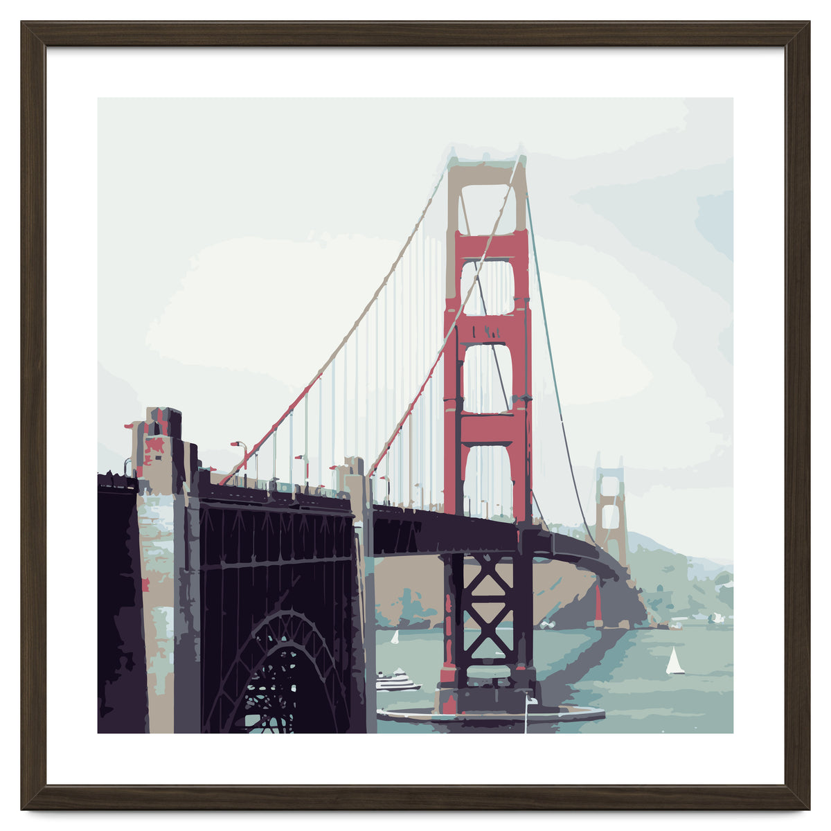 Golden Gate Watercolor Art