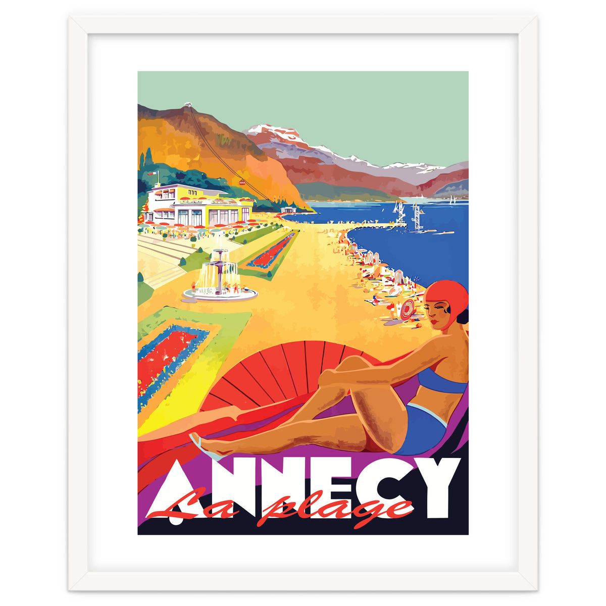 Beach at Annecy Lake, France