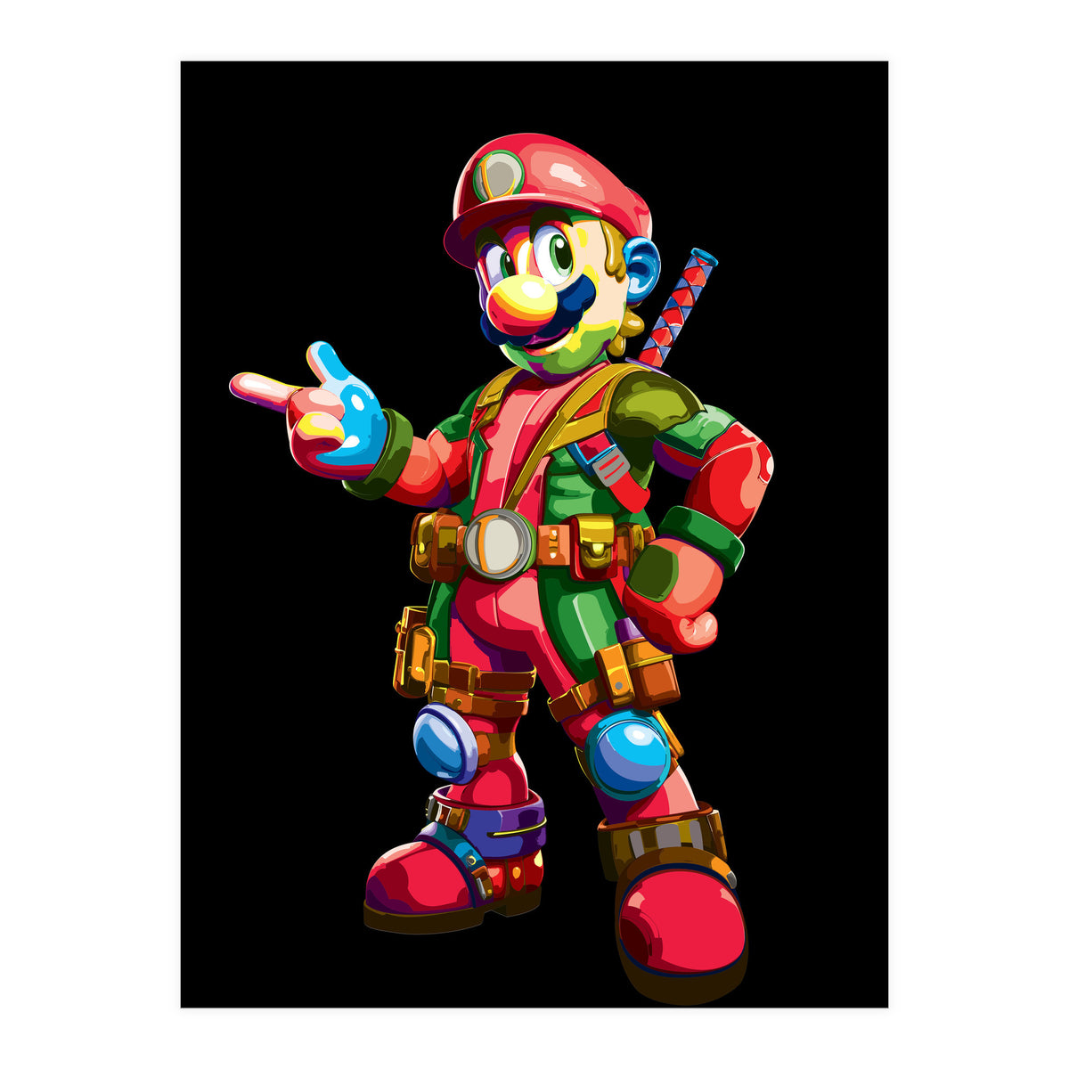 Mario Bros Action Fight Game 1 (Print Only)