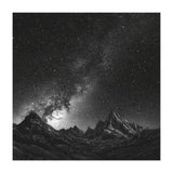 Starlit Mountain Majesty: Detailed Monochrome Milky Way (Print Only) thumbnail