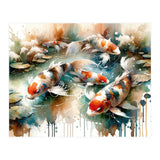 Colorful Koi Fish In Pond (Print Only) thumbnail