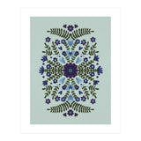 Flowers And Bows Blue And Green (Print Only) thumbnail