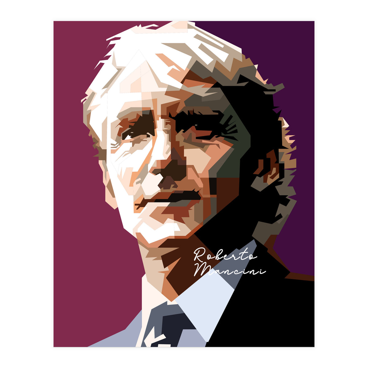 Roberto Mancini Retro Football (Print Only)