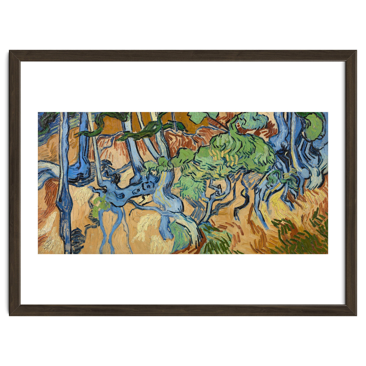 Tree Roots. Date: July 1890, Auvers-sur-Oise. Dimensions: 50.3 cm x 100.1 cm, 69.8 cm x 119.7 cm.