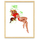 Pinup Girl With A Naughty Racoon thumbnail