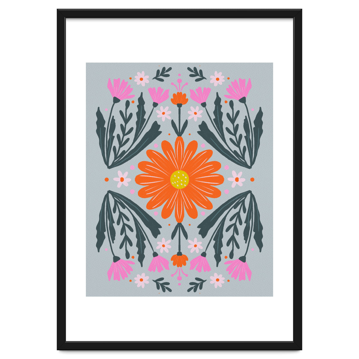 Orange Flower with pink buds