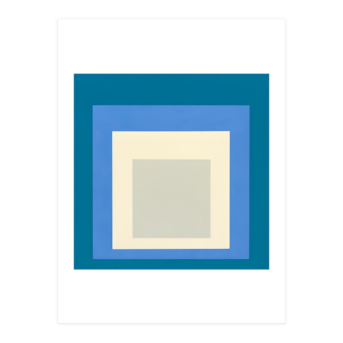 JOSEF ALBERS - HOMAGE TO THE SQUARE: BLUE WHITE GREY (Print Only)