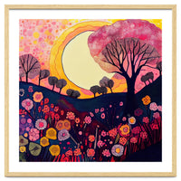 Folk Sunset Over Floral Hills