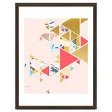 Gold Abstraction, Abstract Eclectic Colorful Geometrical, Blush Pastel Metallic Chic Graphic Design thumbnail