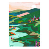 Endless Love, Bohemian Nature Landscape Scenic Meadow, Eclectic Colorful Travel Forest Mountains Sunset (Print Only) thumbnail