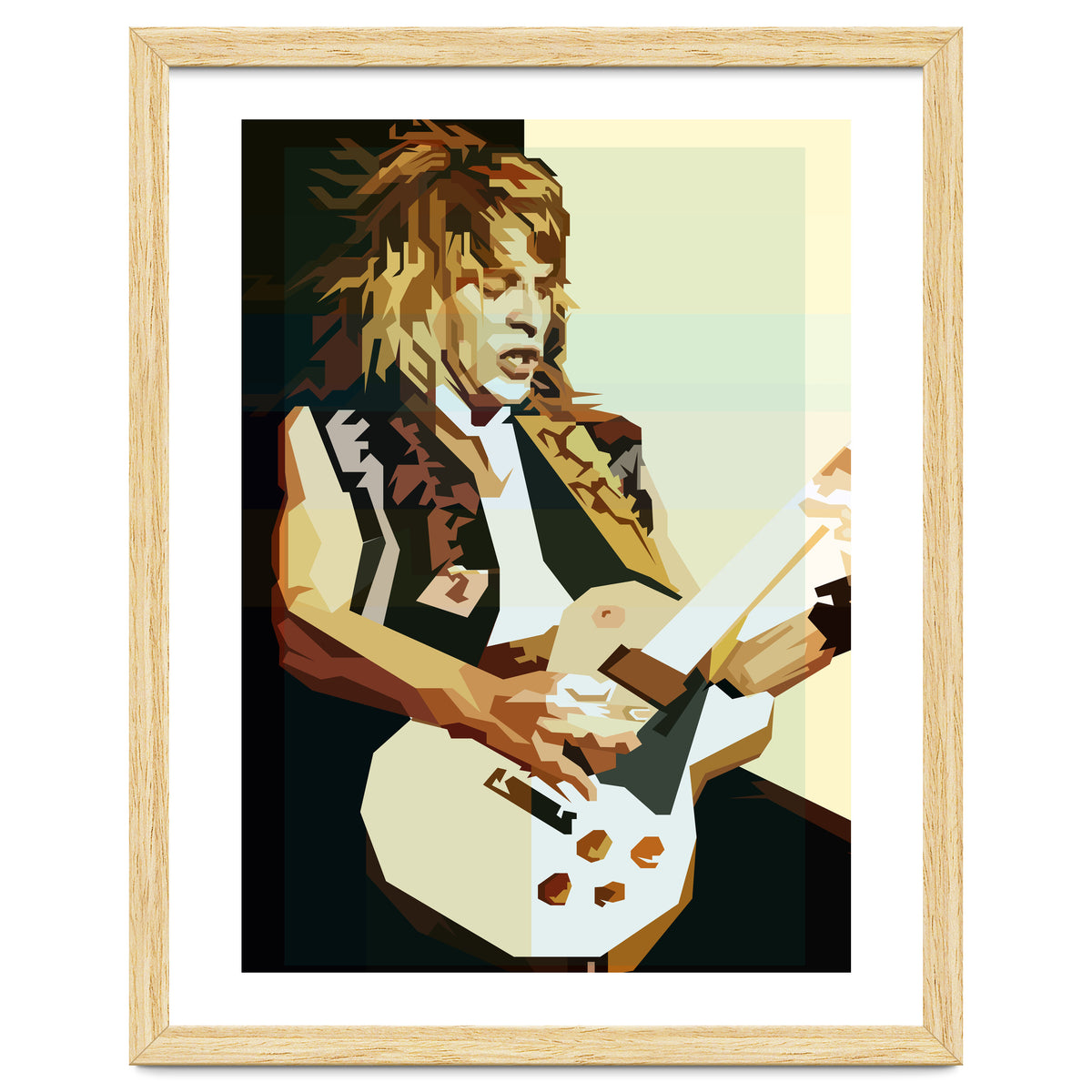 Randy Rhoads Metal Guitarist Retro Illustration