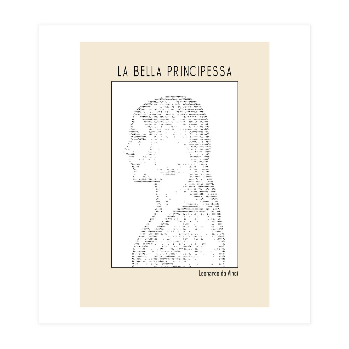La Bella Principessa – Leonardo Da Vinci Ascii Art (Print Only)