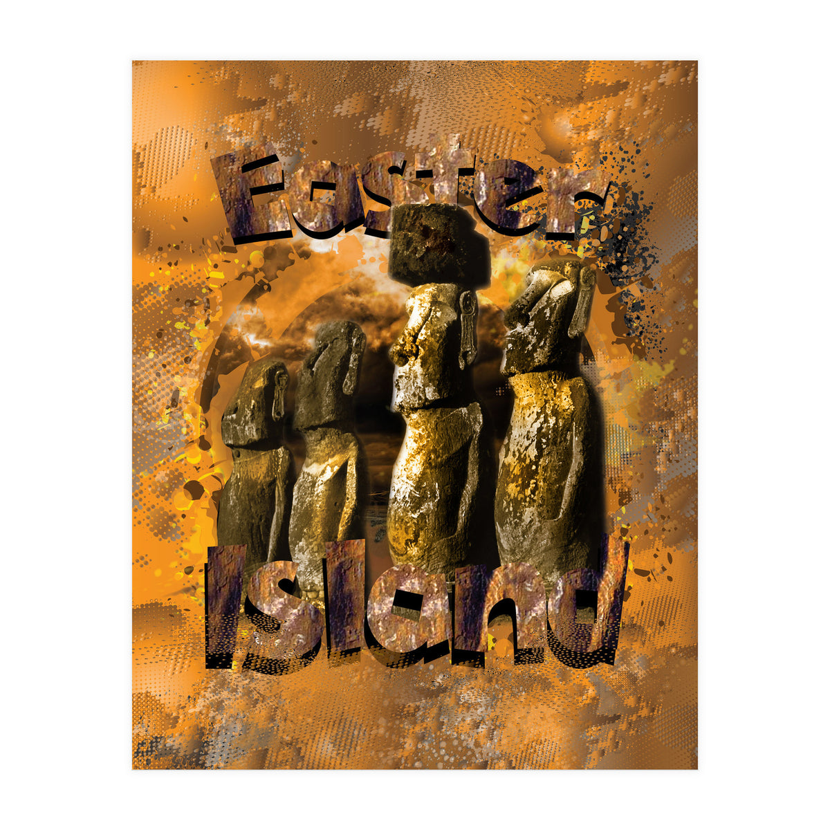 Easter Island Statues Polynesia (Print Only)