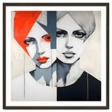 CHIC, Fashion in it's simplist form, two chic women head and shoulders portrait. thumbnail