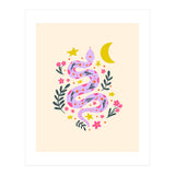 Lunar Snake  - lavander and cream (Print Only) thumbnail