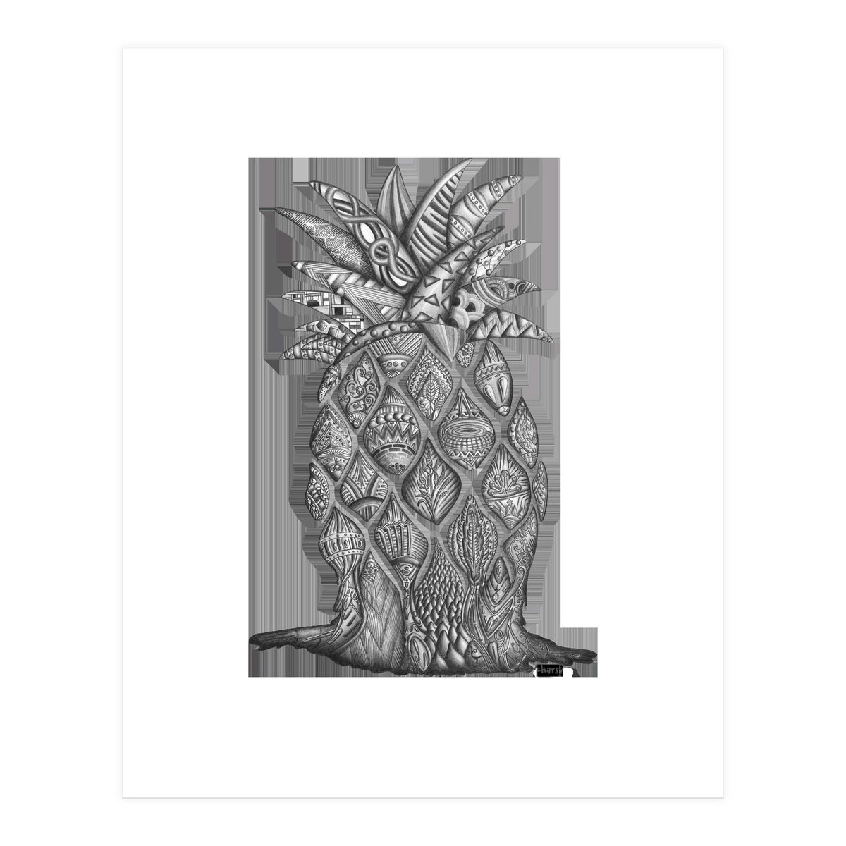 Surreal melting pineapple by Charsy (Print Only)