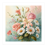 Elegant Pastel Floral Bouquet Illustration (Print Only)