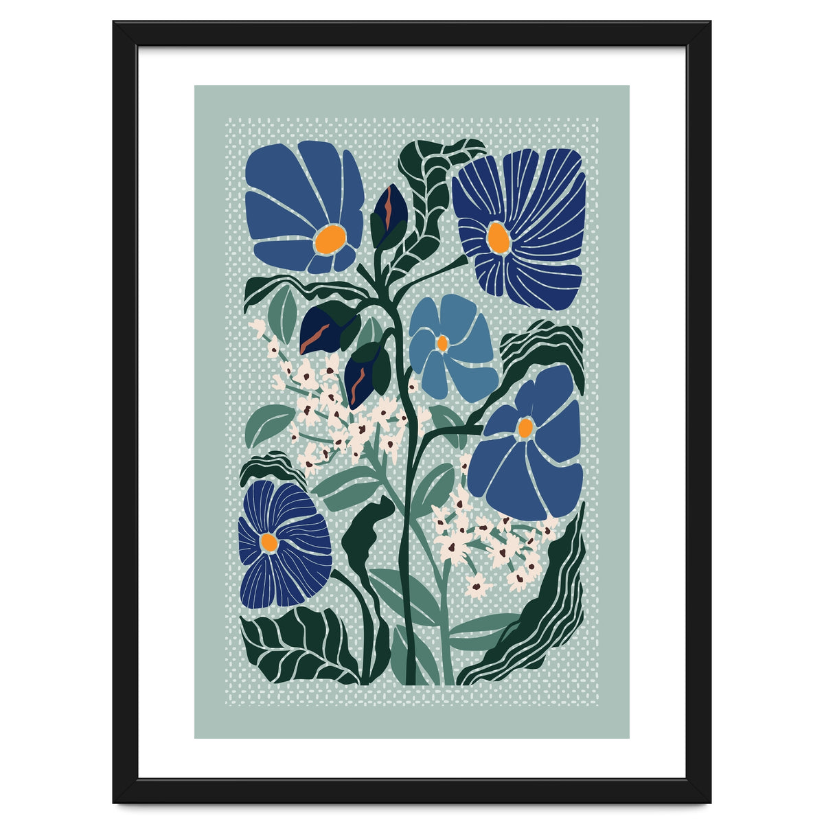 Klimt Flowers Light Blue