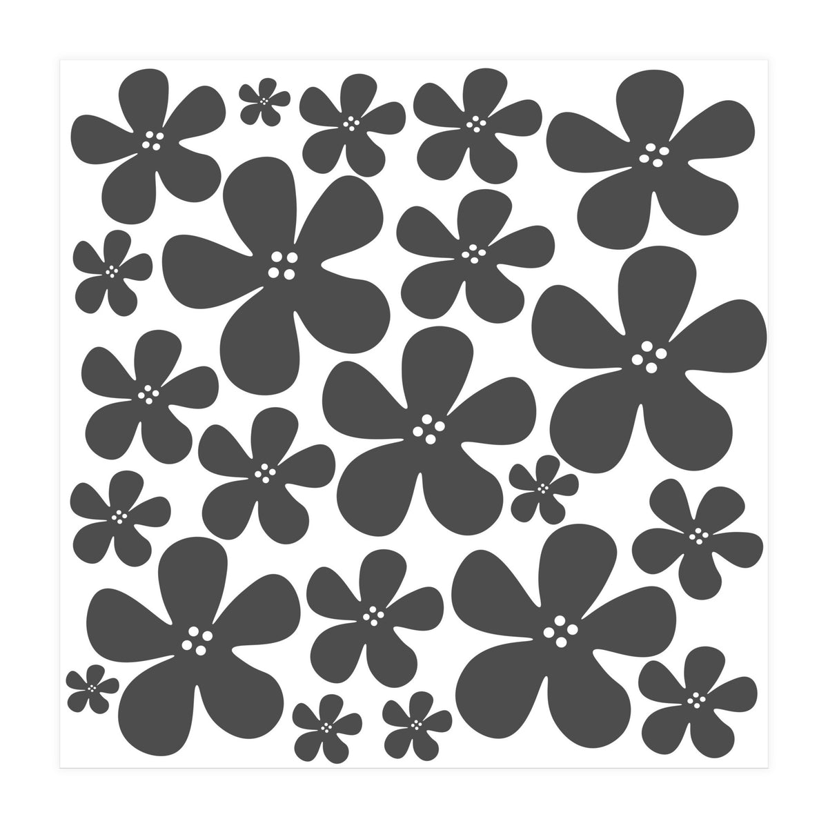 Grey Flowers Pattern (Print Only)