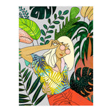 Spring Break, Tropical Bohemian Travel Line Art, Woman Fashion Palm Forest Jungle Watercolor Nature (Print Only) thumbnail