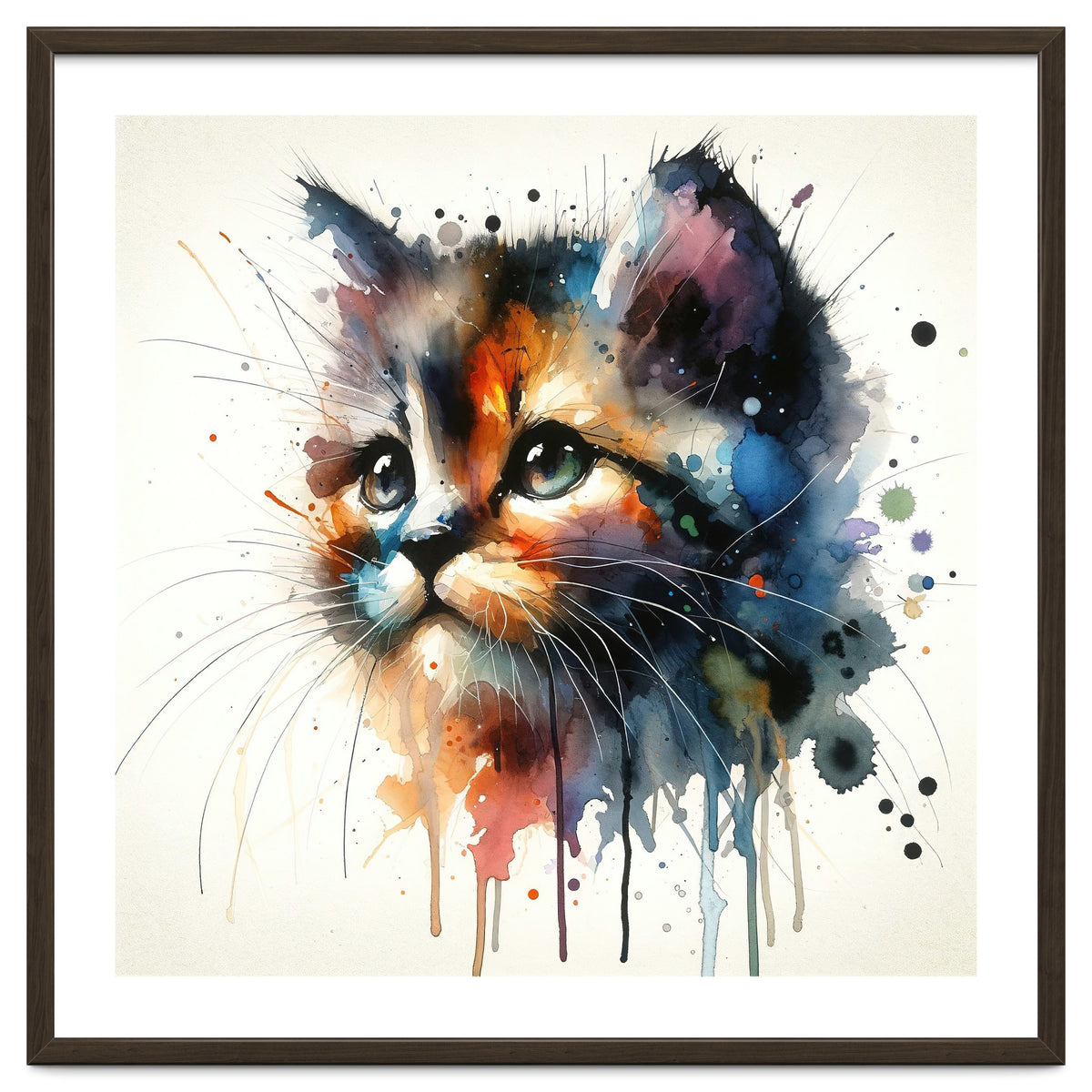 Colorful Kitten Portrait