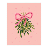 Mistletoe And Pink Bow (Print Only)