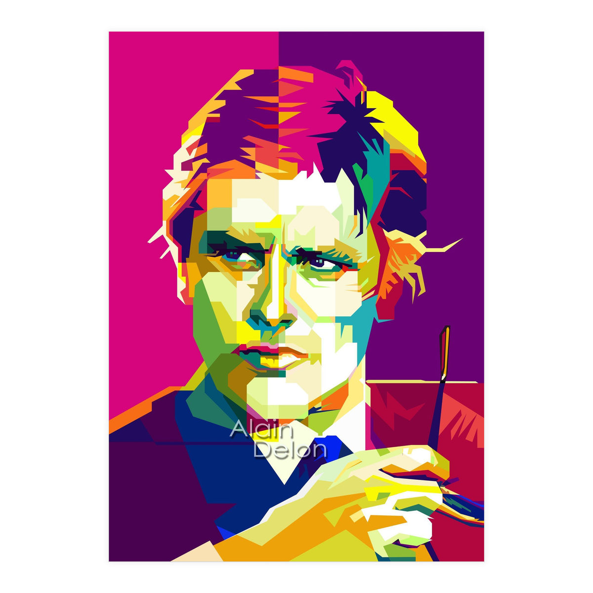 Alain Delon Retro Art WPAP (Print Only)