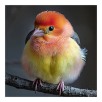 Beautiful Bird With Vibrant Orange And Yellow Plumage (Print Only)