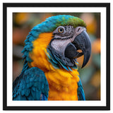 Blue And Yellow Macaw Parrot Close Up Portrait thumbnail