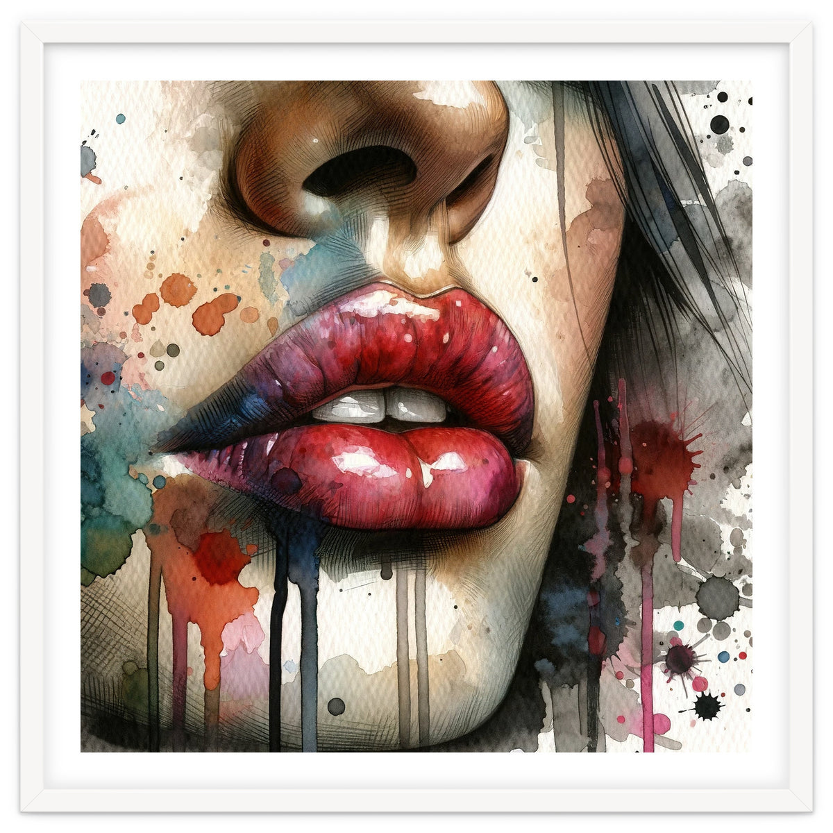 Watercolor Women Lips #1