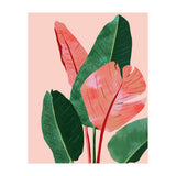 Blush Tropical, Banana Leaves Watercolor Botanical Jungle Painting, Forest Plants Leaves Pink Chic Bohemian (Print Only) thumbnail