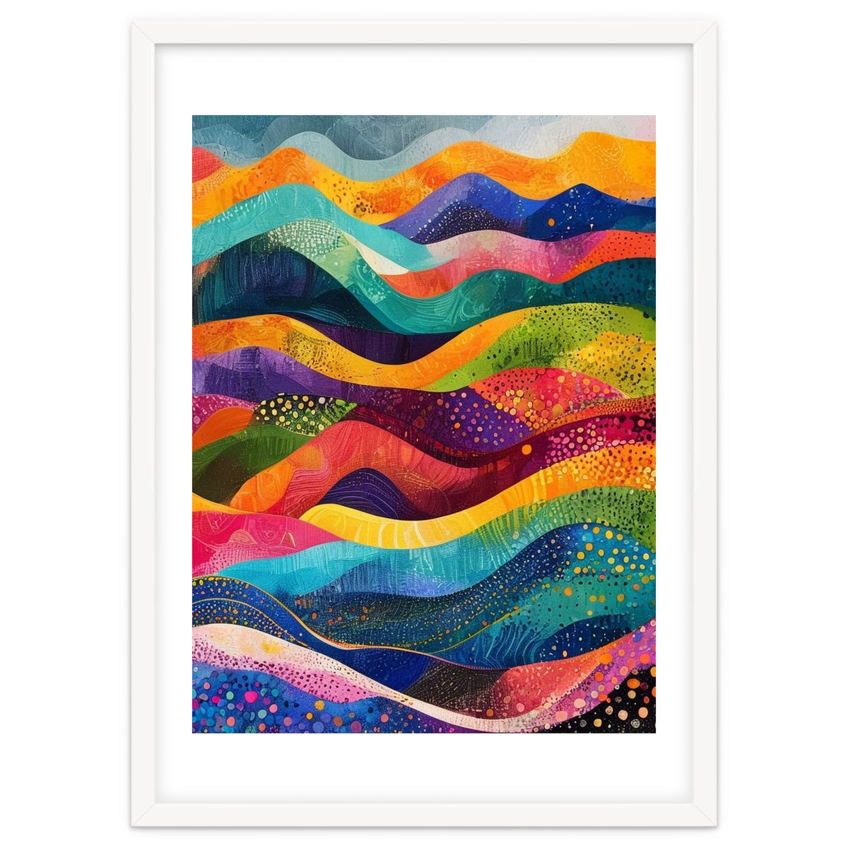 Abstract Rainbow Rolling Hills Landscape
