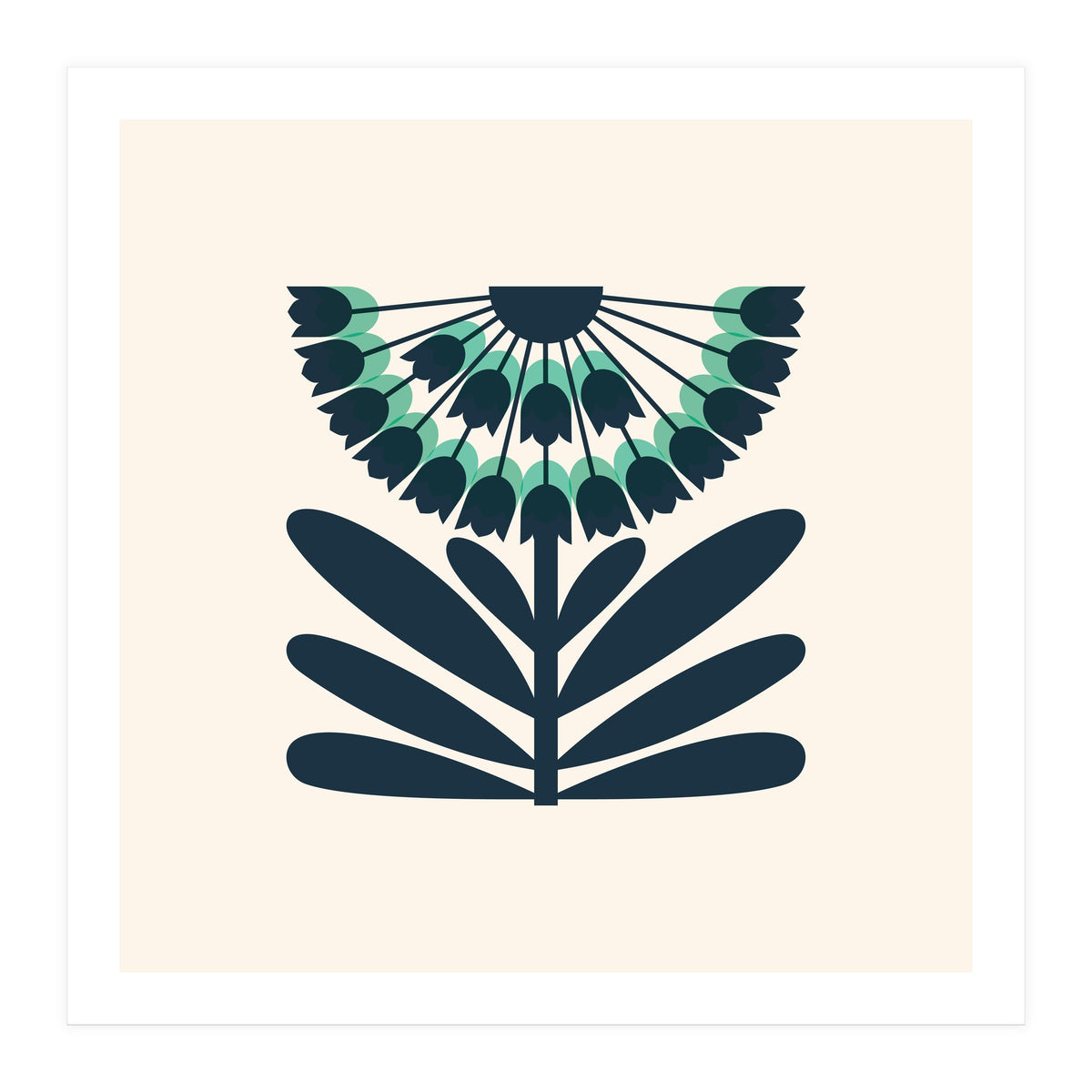 Blue Retro Allium  (Print Only)